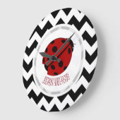 Personalized Ladybug Wall Clock Große Wanduhr (Winkel)