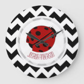 Personalized Ladybug Wall Clock Große Wanduhr (Vorderseite)