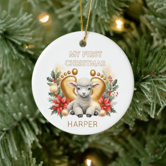 Personalized Lamb Ornament for Baby (Baum)