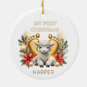 Personalized Lamb Ornament for Baby (Hinten)