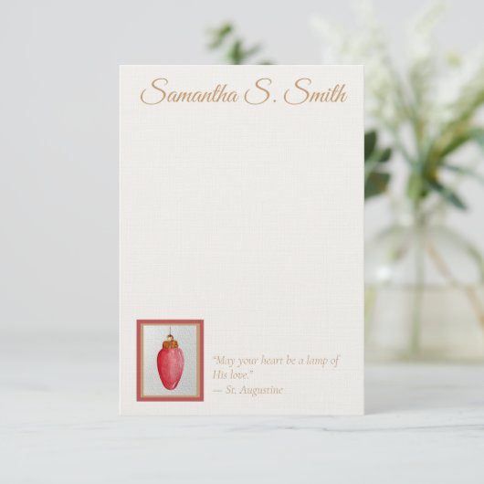 Personalized Lamp of Love Flat Note Card Einladung (Stehend Vorderseite)