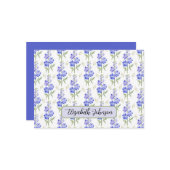 Personalized Larkspur Floral Botanical Note Card Mitteilungskarte (Vorderseite/Rückseite Beispiel)