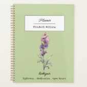Personalized Larkspur Flower Birth Month Floral  Planer (Vorderseite)