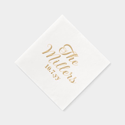 Personalized Last Name Custom Wedding Reception Servietten Mit Folie (Rechts)