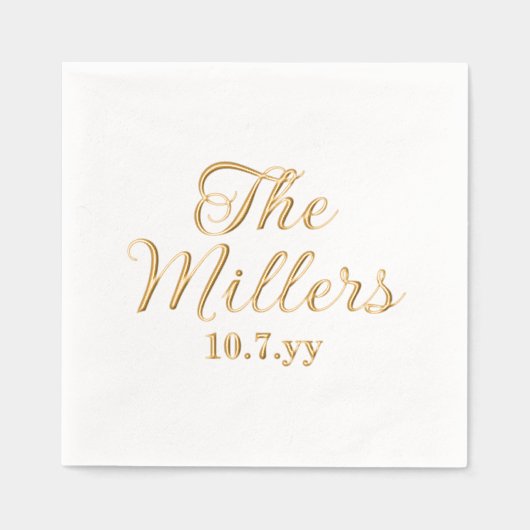 Personalized Last Name Custom Wedding Reception Servietten Mit Folie (Vorderseite)