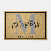 Personalized Last Name Initial Est Year Coir Print Fußmatte (Vorderseite)