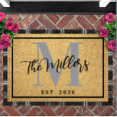 Personalized Last Name Initial Est Year Coir Print Fußmatte
