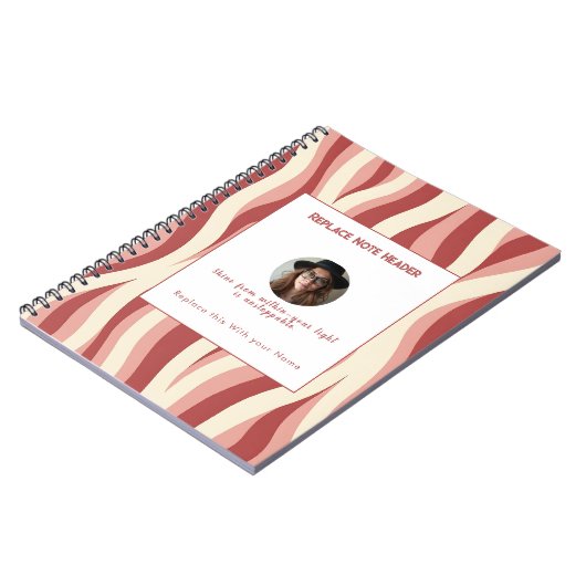 Personalized Lavender and Yellow Wave Patterned Notizblock (Linke Seite)