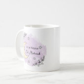 Personalized Lavender Eid Mubarak Coffee Mug Kaffeetasse (Vorderseite Links)