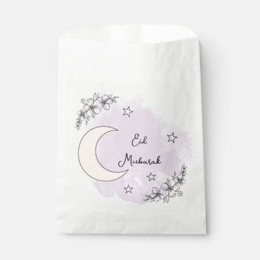 Personalized Lavender Eid Mubarak Favor Bag Geschenktütchen (Vorderseite)