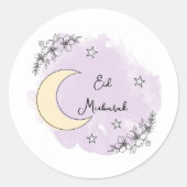 Personalized Lavender Eid Mubarak Stickers (Vorderseite)