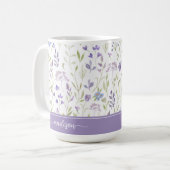 Personalized Lavender Floral Mug Kaffeetasse (Vorderseite Links)