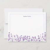 Personalized Lavender Floral Note Card Mitteilungskarte (Vorderseite)