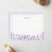 Personalized Lavender Floral Note Card Mitteilungskarte (Vorderseite/Rückseite Beispiel)