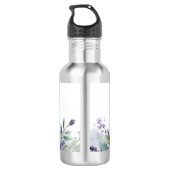 Personalized Lavender Flowers Teacher Appreciation Edelstahlflasche (Rückseite)