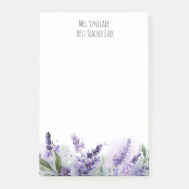 Personalized Lavender Flowers Teacher Appreciation Post-it Klebezettel
