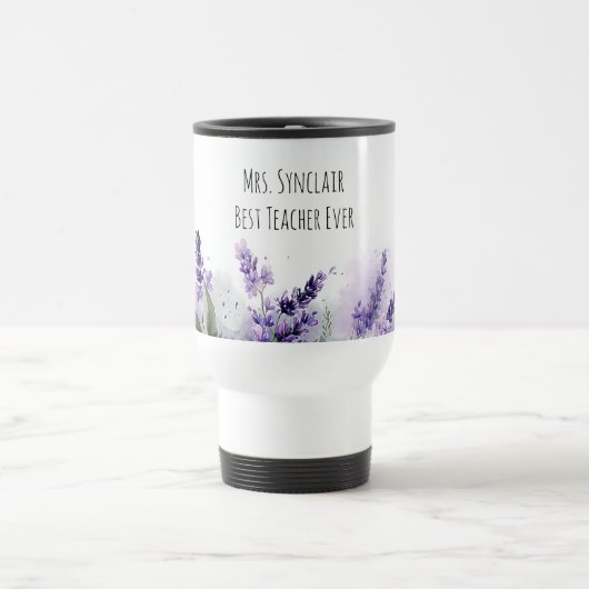 Personalized Lavender Flowers Teacher Appreciation Reisebecher (Mittel)