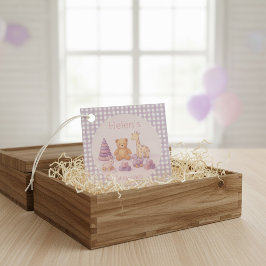 Personalized Lavender Gingham 1st Birthday  Geschenkanhänger
