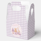 Personalized Lavender Gingham 1st Birthday  Geschenkschachtel (Geöffnet)