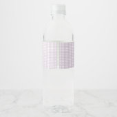 Personalized Lavender Gingham 1st Birthday  Wasserflaschenetikett (Rückseite)