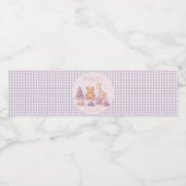 Personalized Lavender Gingham 1st Birthday  Wasserflaschenetikett (Einzelnes Label)