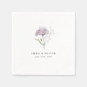 Personalized Lavender hydrangea Watercolor Wedding Serviette (Vorderseite)