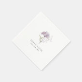 Personalized Lavender hydrangea Watercolor Wedding Serviette (Ecke)