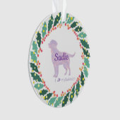 Personalized Lavender Labrador Retriever Christmas Ornament (Vorderseite)