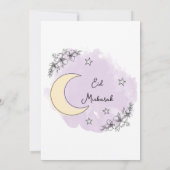Personalized Lavender Line Art Eid Invitation Einladung (Rückseite)
