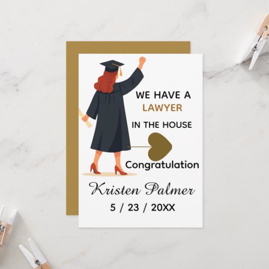 Personalized law school graduation  karte (Vorderseite/Rückseite Beispiel)