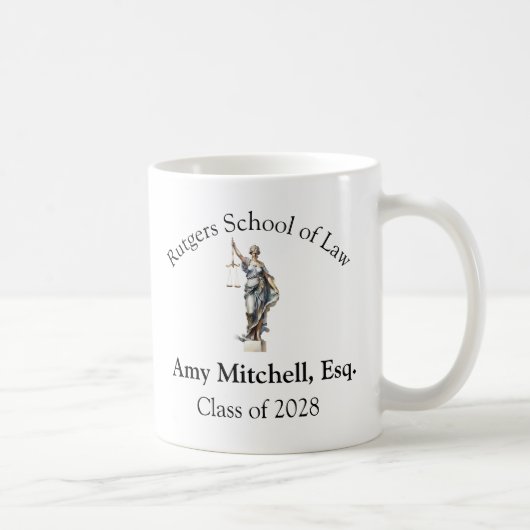 Personalized Law School/Lawyer Lady Justice Kaffeetasse (Rechts)