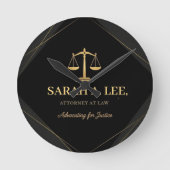 Personalized Lawyer Custom Name Runde Wanduhr (Vorderseite)