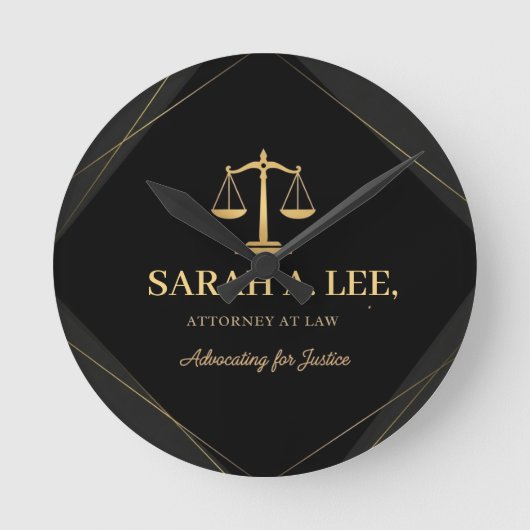 Personalized Lawyer Custom Name Runde Wanduhr (Vorderseite)