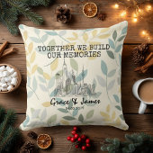 Personalized Leaf Pattern Skyline Couple Pillow Kissen