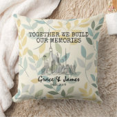 Personalized Leaf Pattern Skyline Couple Pillow Kissen (Decke)
