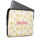 Personalized Lemon Floral Summer Custom Name Laptopschutzhülle (Vorne Rechts)