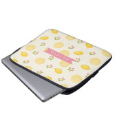 Personalized Lemon Floral Summer Custom Name Laptopschutzhülle (Vorne Knopf)