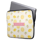 Personalized Lemon Floral Summer Custom Name Laptopschutzhülle (Vorderseite Links)