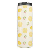 Personalized Lemon Floral Summer Custom Name Thermosbecher (Rückseite)