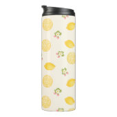 Personalized Lemon Floral Summer Custom Name Thermosbecher (Nach rechts gedreht)