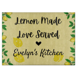 Personalized Lemon Glass Cutting Board Schneidebrett