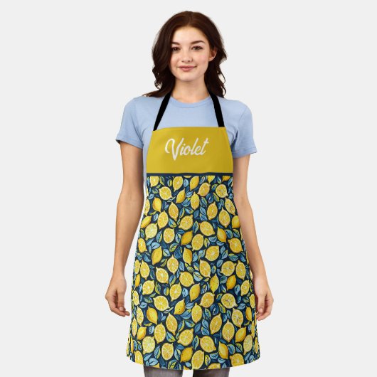 Personalized Lemon Kitchen Apron Schürze (Getragen)
