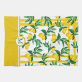 Personalized Lemon Leaf Monogram Kitchen Towels Geschirrtuch (Horizontal)