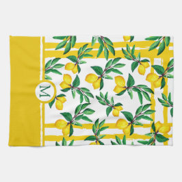 Personalized Lemon Leaf Monogram Kitchen Towels Geschirrtuch