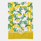 Personalized Lemon Leaf Monogram Kitchen Towels Geschirrtuch (Vertikal)