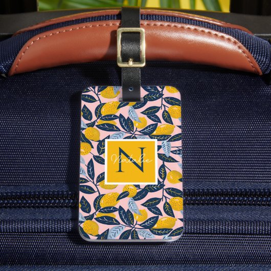 Personalized Lemon Luggage Tag Gepäckanhänger (Vorderseite Insitu 2)