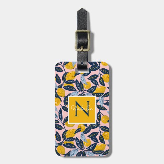 Personalized Lemon Luggage Tag  Gepäckanhänger (Vorderseite vertikal)