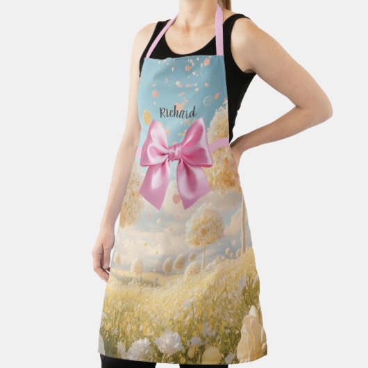 Personalized Lemon Pink Meadow Candy Dreamscape Schürze (InSitu)