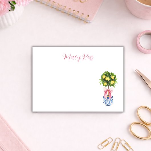 Personalized Lemon Topiary Tree Post-it Klebezettel