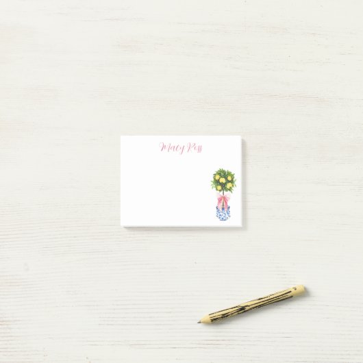 Personalized Lemon Topiary Tree Post-it Klebezettel (Auf Schreibtisch)